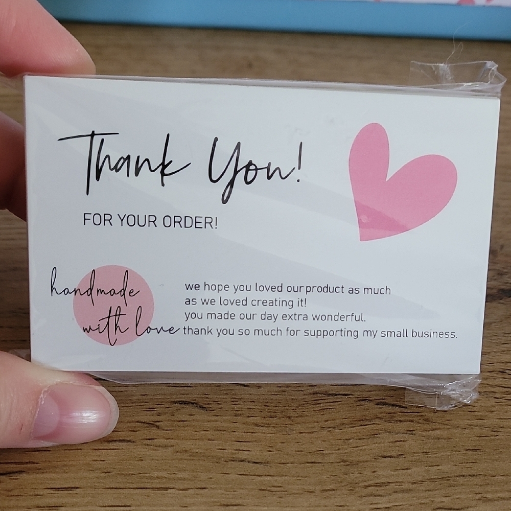 Handmade Thank You Card with Pink Heart